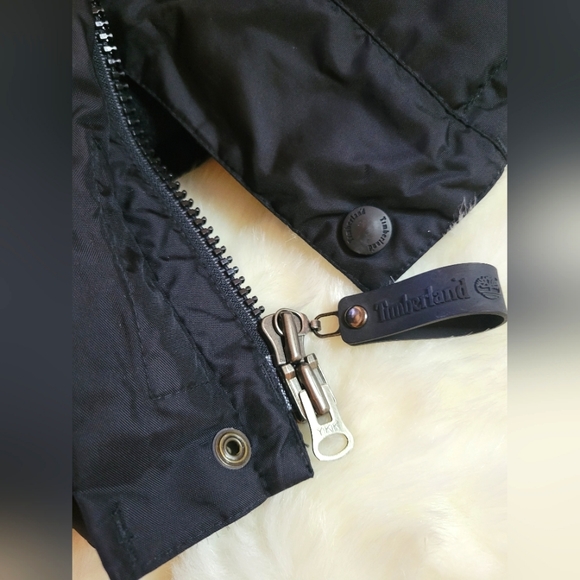 Timberland | Vtg Men's Weathergear Oversized Black Parka Coat | Black Fur - Picture 13 of 16